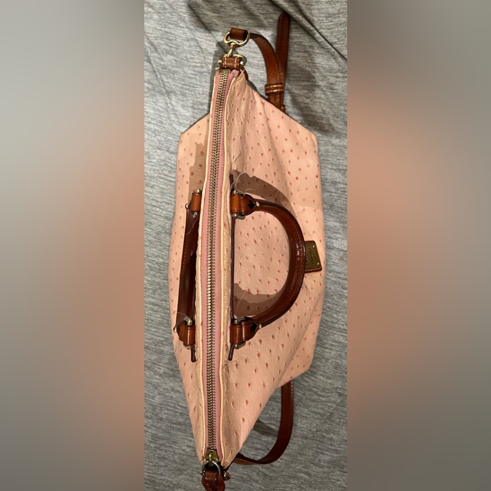Dooney & Bourke ostrich embossed Toni satchel - Picture 9 of 12